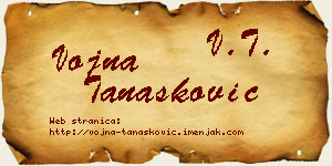 Vojna Tanasković vizit kartica
